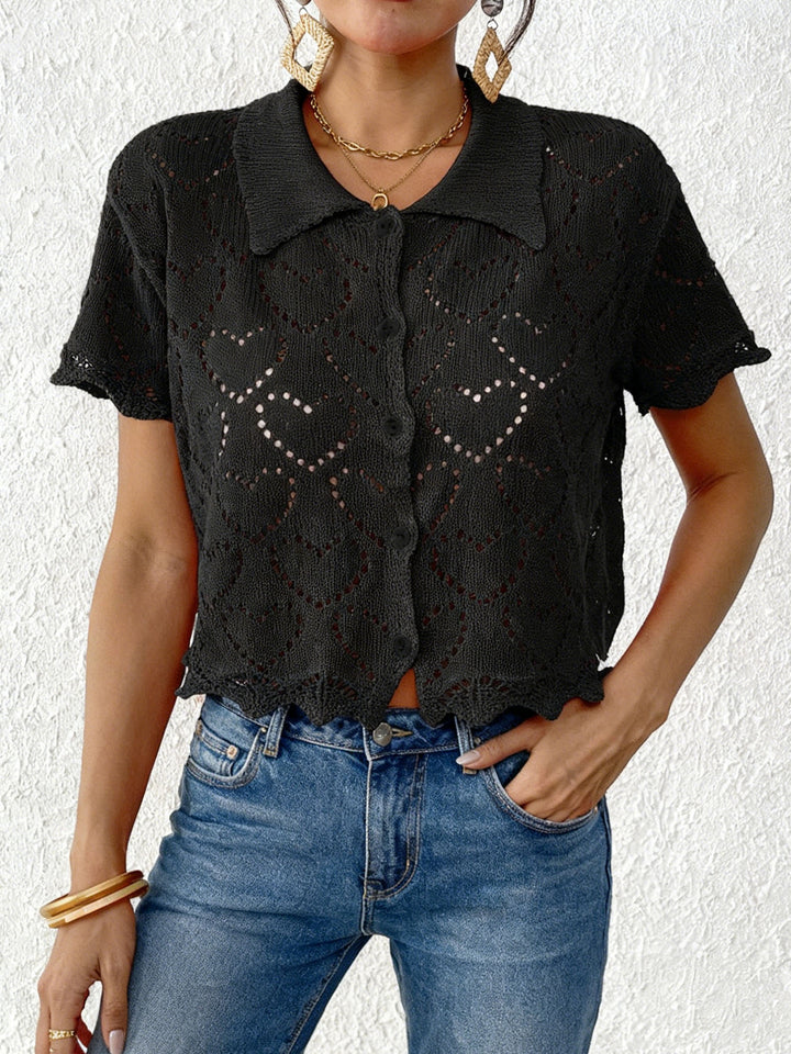 Damen luftiger Häkel-Cardigan mit modischem Lochmuster Echo Archiv