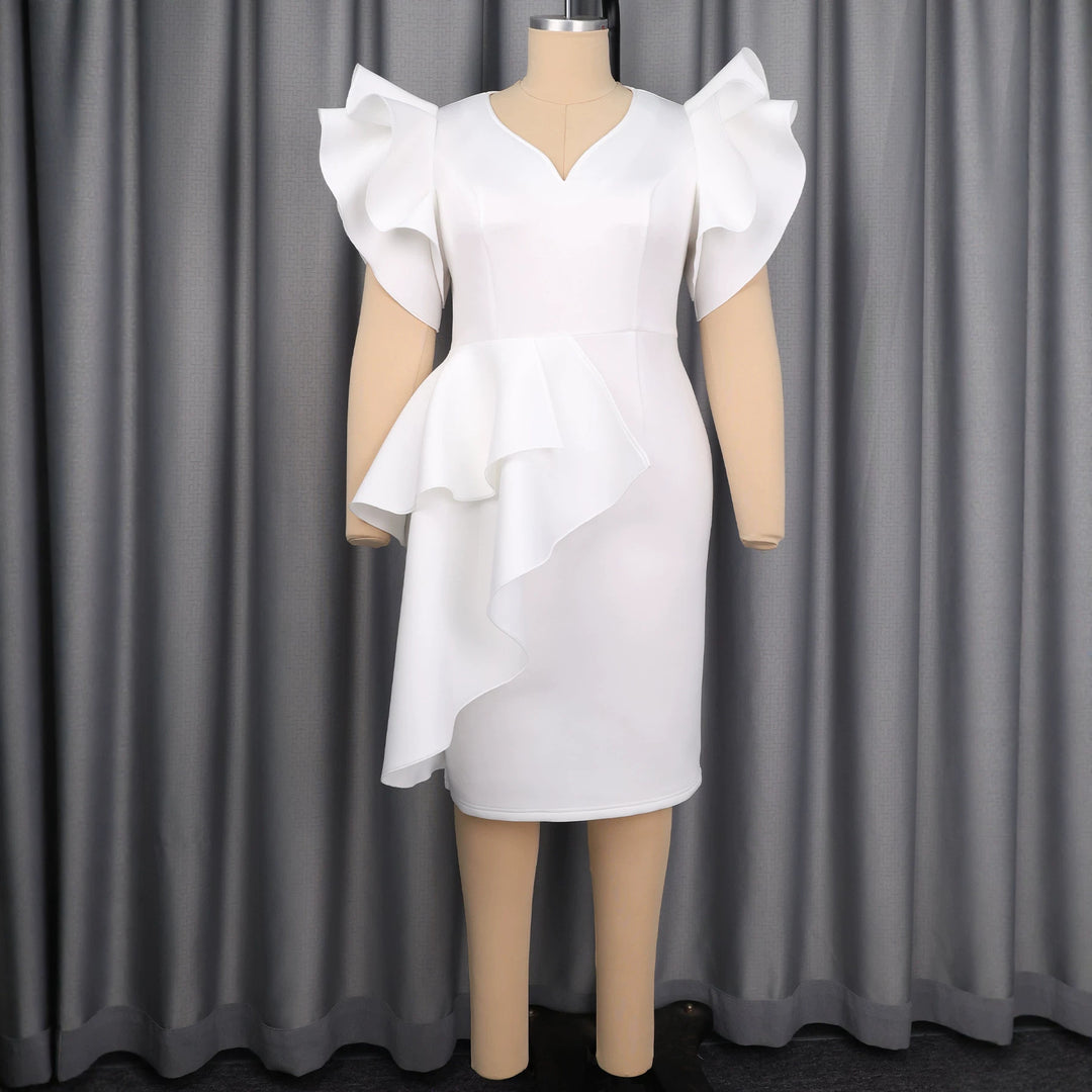 Damen Figurbetontes Kleid mit voluminösen Rüschendetails Echo Archiv