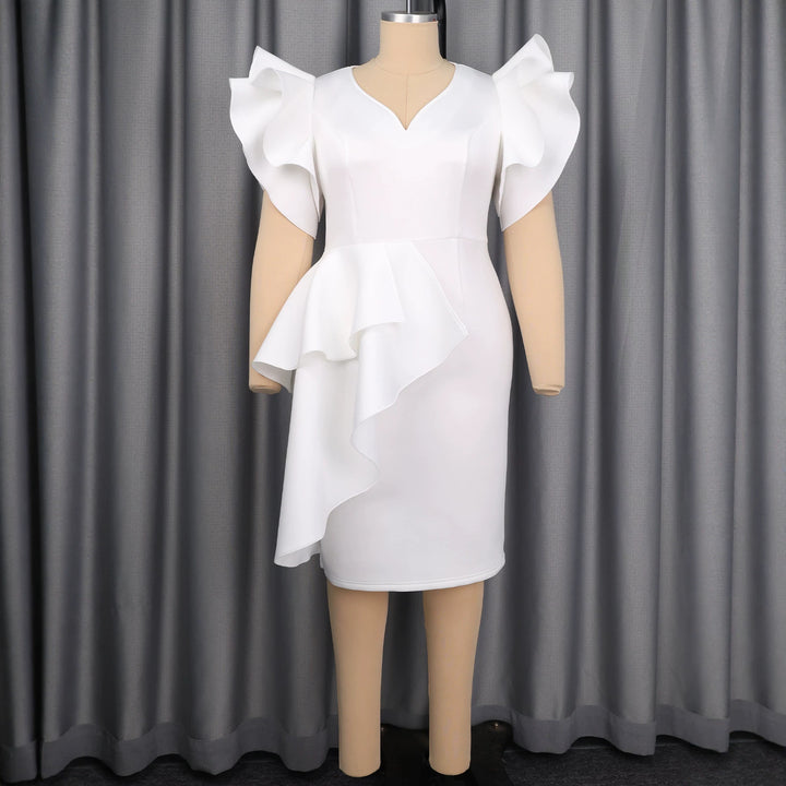 Damen Figurbetontes Kleid mit voluminösen Rüschendetails Echo Archiv
