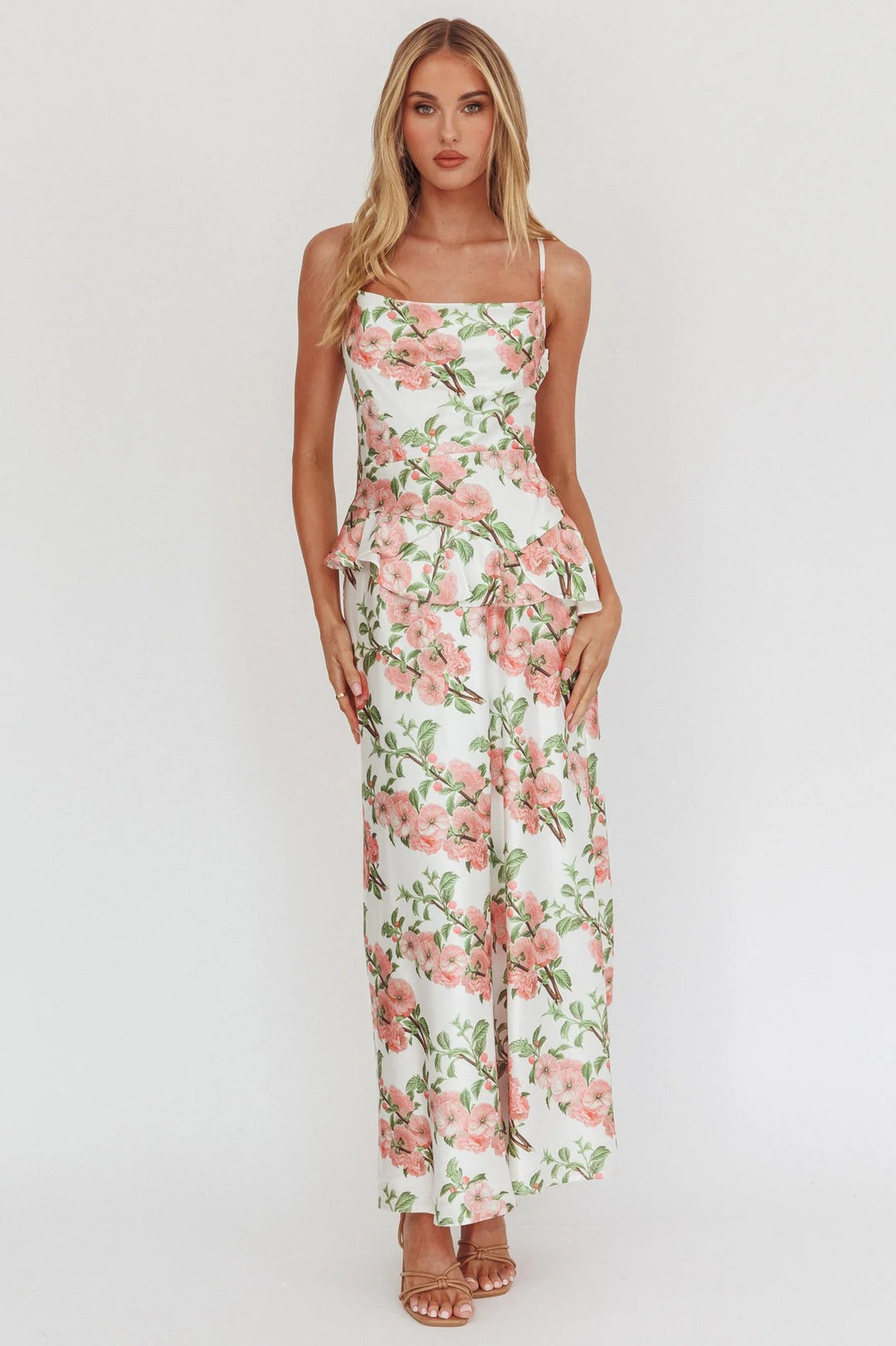 Damen Elegantes Peplum-Kleid mit floralem Design Echo Archiv