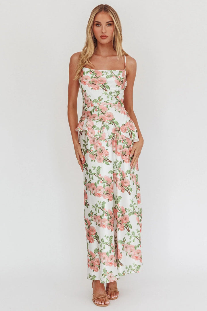 Damen Elegantes Peplum-Kleid mit floralem Design Echo Archiv
