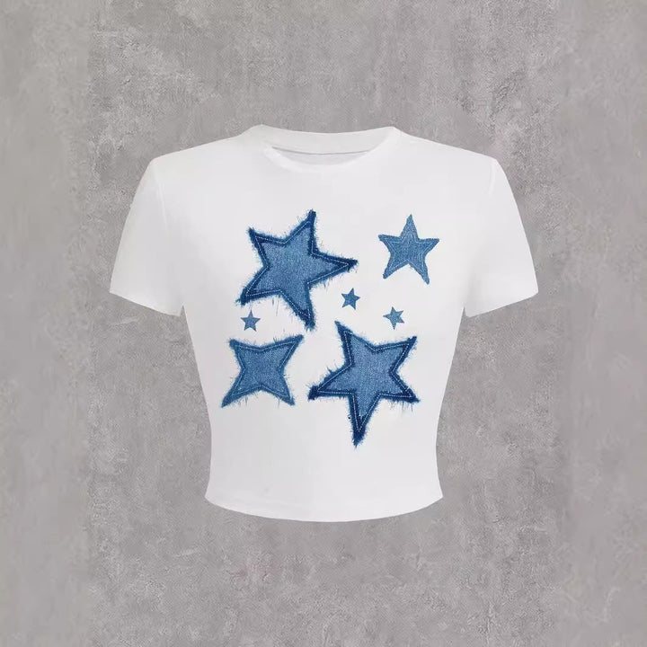 Damen Kurzarm T-Shirt mit auffälligem Motorrad-Design Echo Archiv