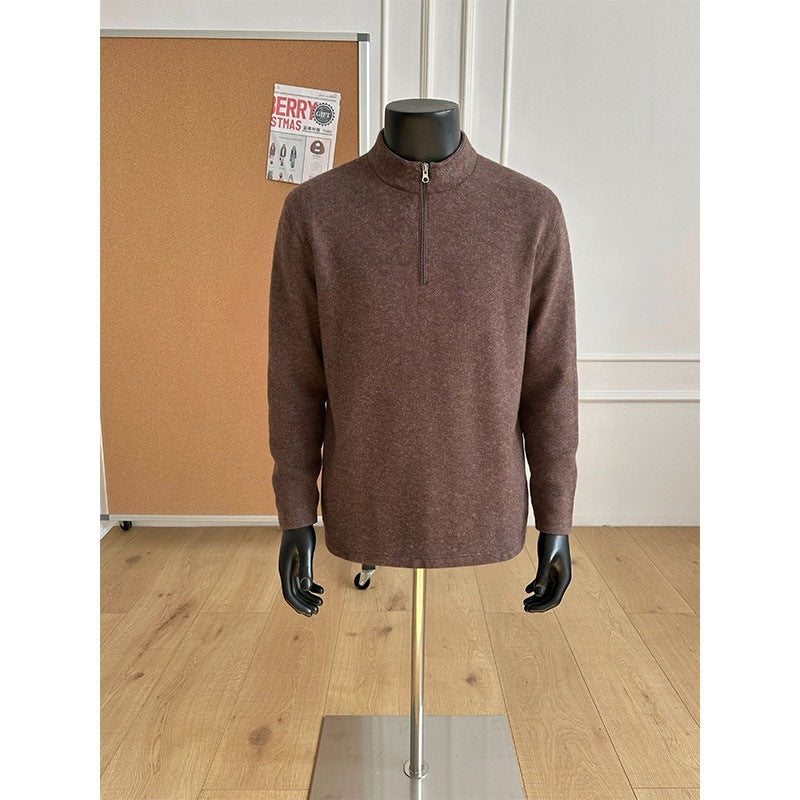 Herren Halbzip-Strickpullover mit Stehkragen und melierter Struktur Echo Archiv