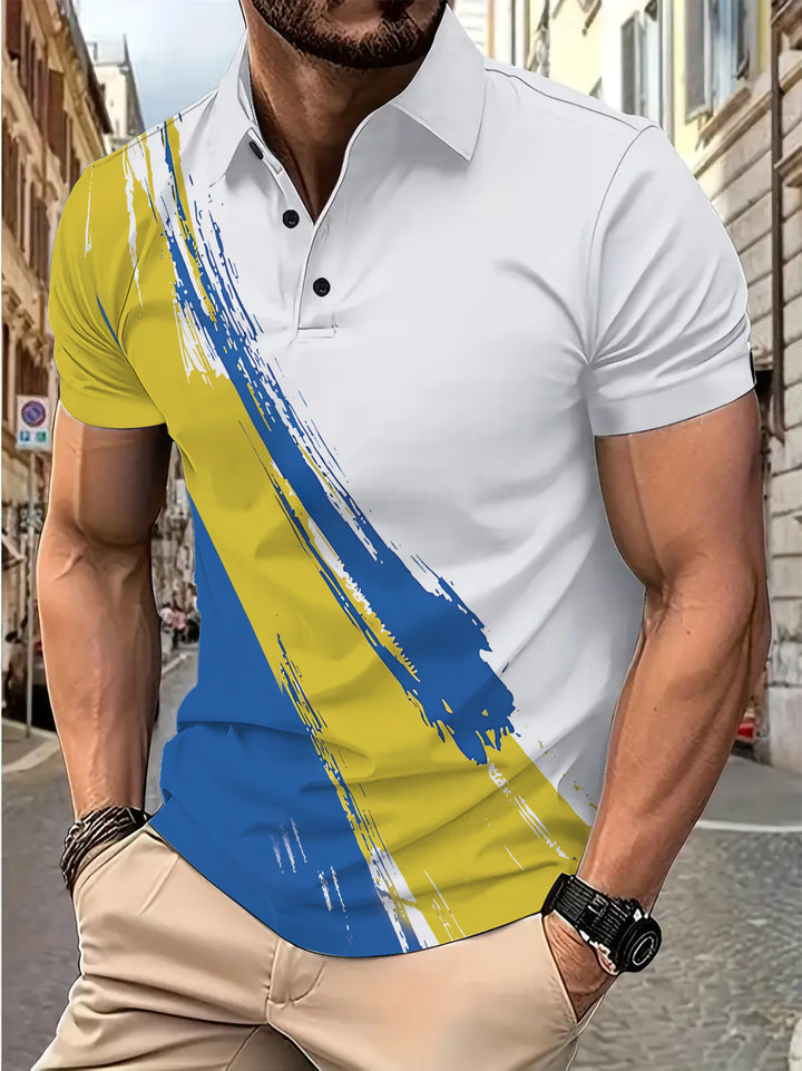 Herren Premium Poloshirt mit dynamischem Farbverlauf Echoarchiv