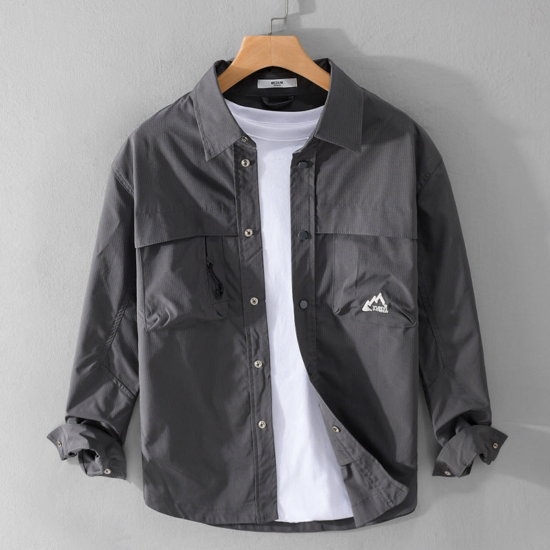 Herren Utility-Overshirt im Field-Stil mit Druckknopf-Leiste und Doppelbrusttaschen Echoarchiv