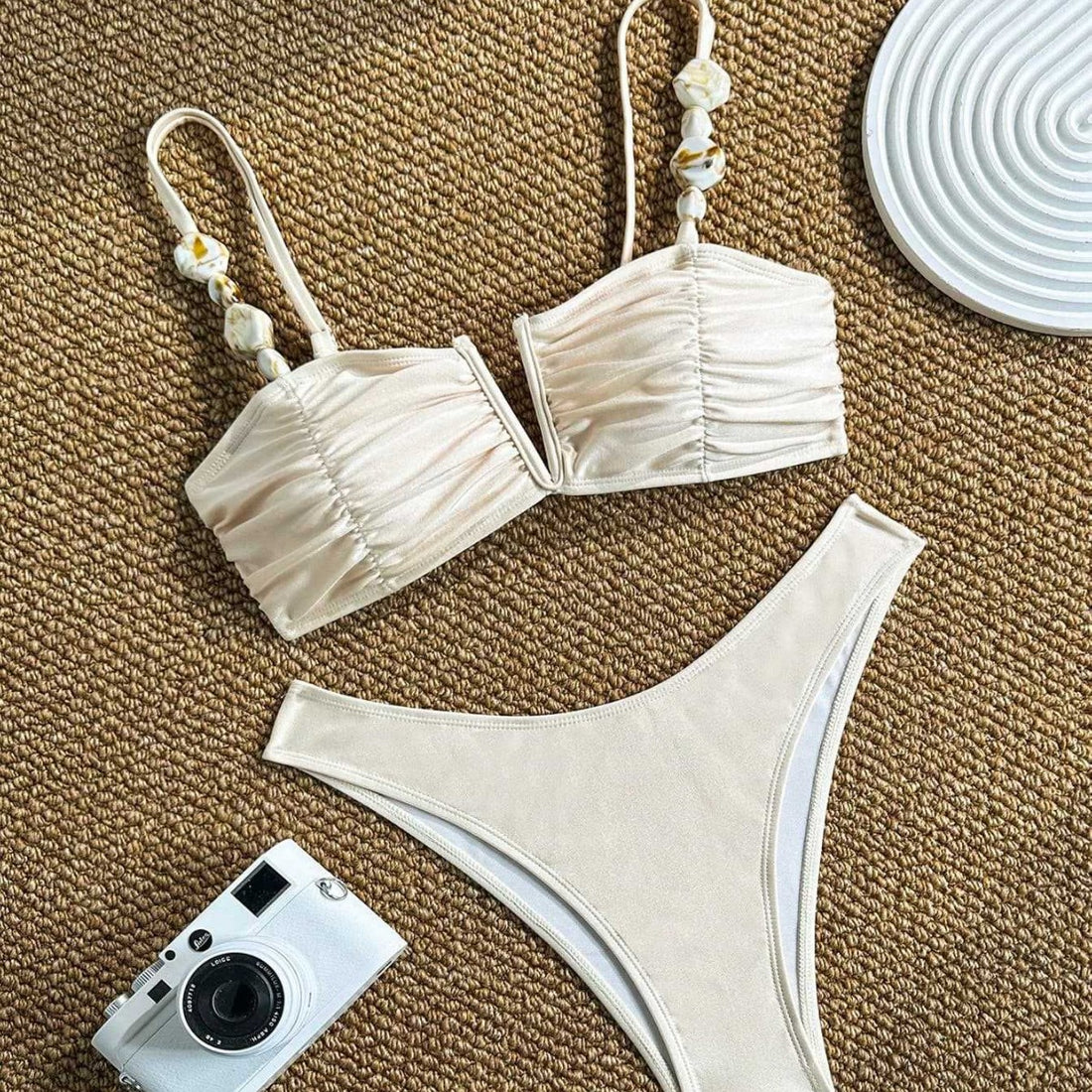 Damen Bikini mit Raffungen und dekorativen Trägern – Maréssa