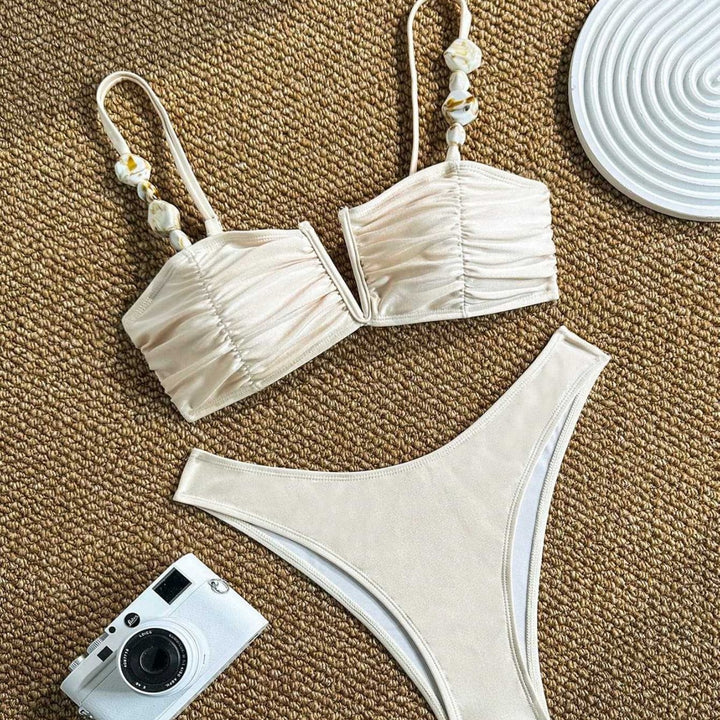 Damen Bikini mit Raffungen und dekorativen Trägern Echo Archiv