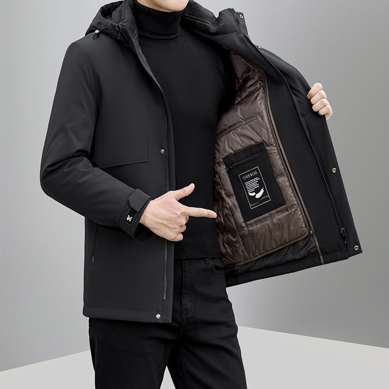 Herren isolierte Winterjacke mit verstellbarem Kapuzenkragen und praktischen Taschen Echoarchiv
