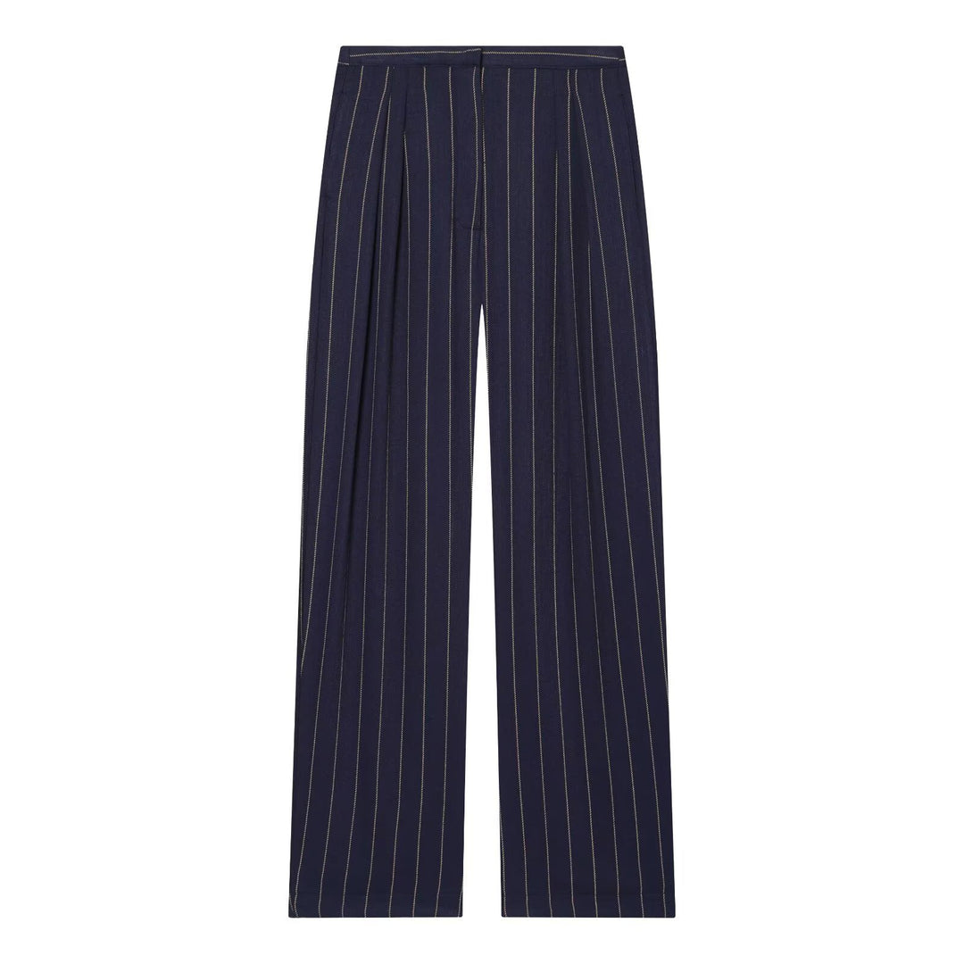 Damen weite Hochbundhose mit eleganter Streifenoptik und komfortablem Fall Echo Archiv