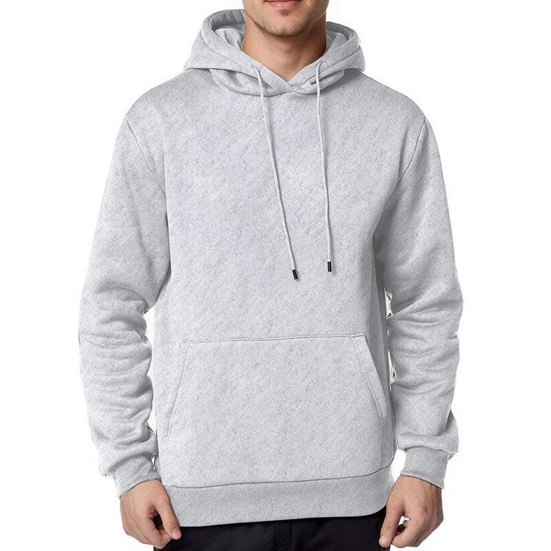 Herren minimalistischer Kapuzenpullover mit weichem Fleece-Innenfutter und Kängurutasche – Cavarno