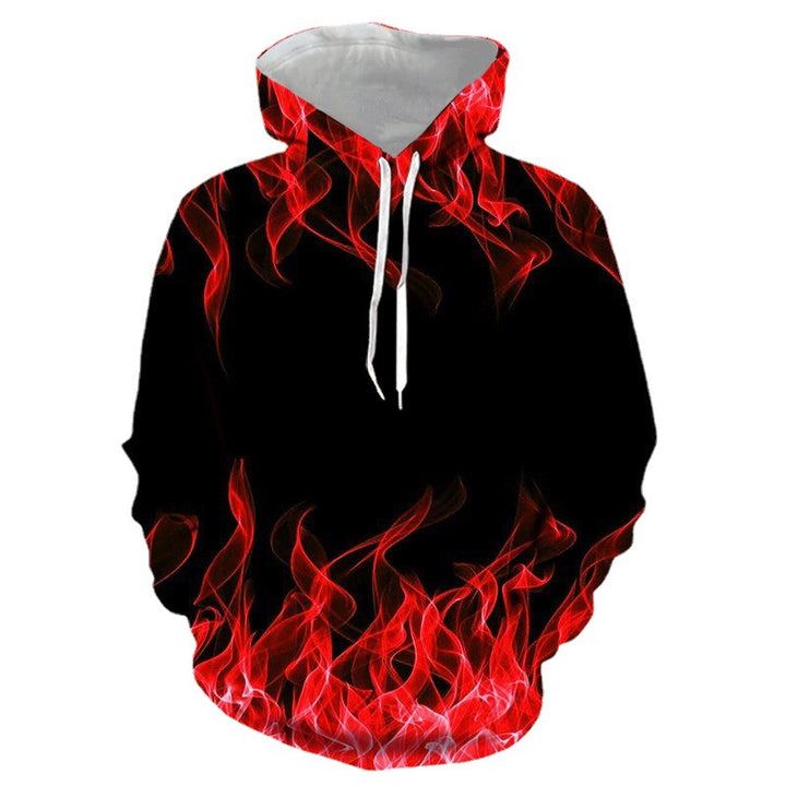 Unisex Kapuzenpullover mit auffälligem Flammenmotiv Echoarchiv