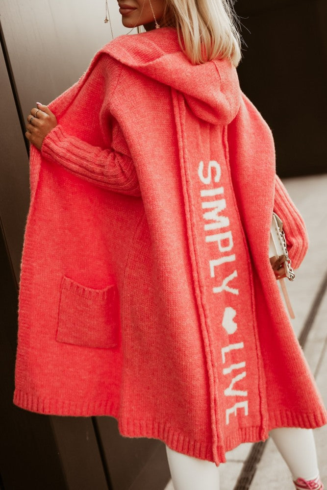 Damen Langarm-Strickmantel mit praktischen Taschen und offener Front Echoarchiv