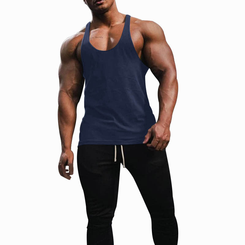 Herren nan athletisches Tanktop mit tiefem Armausschnitt und schmalen Trägern am Rücken aus Baumwollstretch Echo Archiv