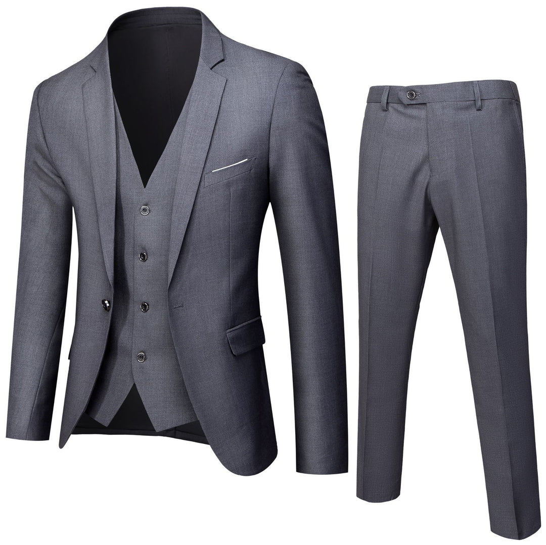 Herren nan dreiteiliges Business-Anzugset mit tailliertem Einreiher-Sakko, schmal geschnittener Weste und elegant geschnittener Anzughose Echo Archiv