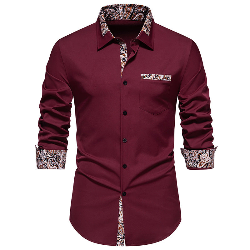 Herren Langarmhemd mit eleganten Paisley-Mustern Echoarchiv