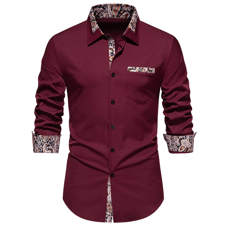 Herren Langarmhemd mit eleganten Paisley-Mustern Echoarchiv