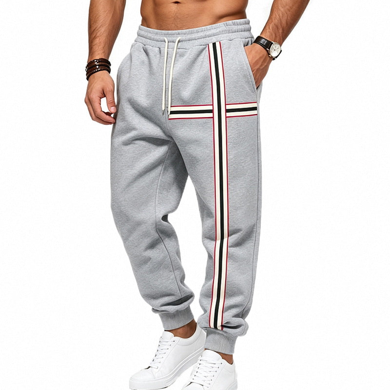 Herren Jogginghose mit kontrastierenden Seiten- und Querstreifen Echoarchiv