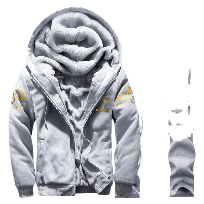 Herren gefütterter Hoodie-Trainingsanzug mit Teddyfleece-Innenfutter, Reißverschlussjacke und Jogger Echoarchiv