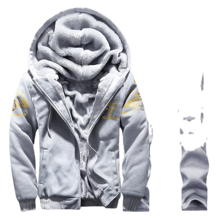 Herren gefütterter Hoodie-Trainingsanzug mit Teddyfleece-Innenfutter, Reißverschlussjacke und Jogger Echoarchiv