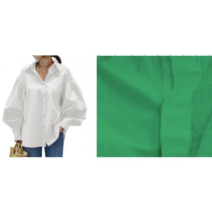 Damen Oversize-Bluse mit Ballonärmeln und Hemdkragen Echo Archiv