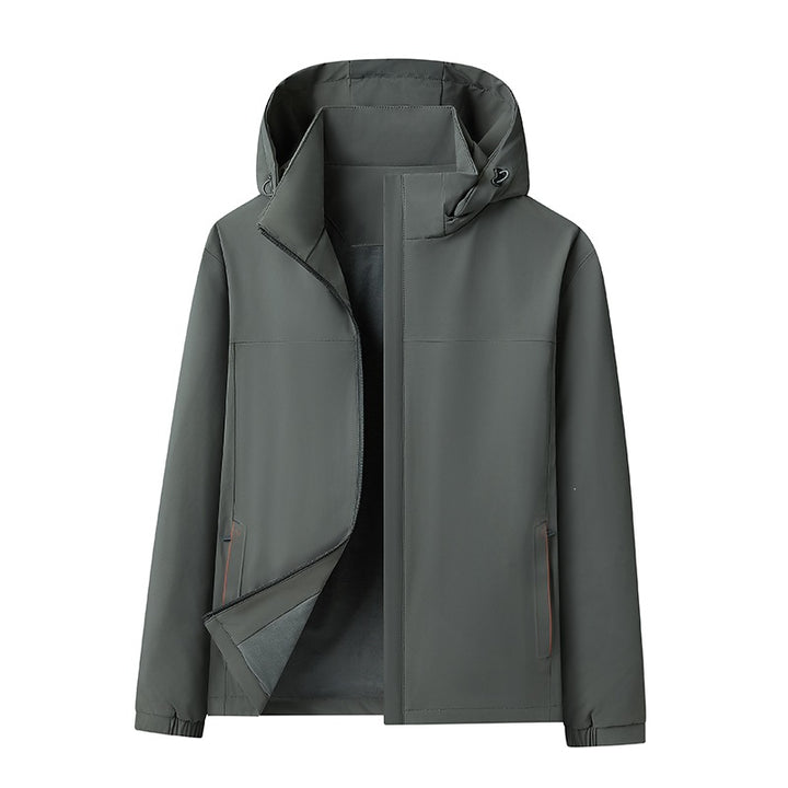 Herren Wasserabweisende Softshell-Jacke mit Kapuze nahtminimaler Optik & Brusttasche Echoarchiv