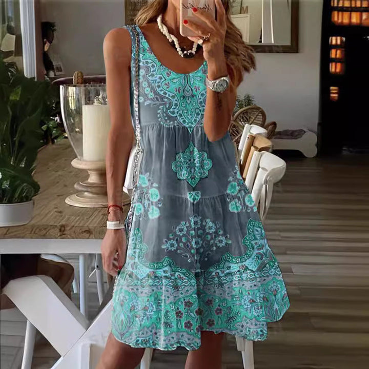 Damen Sommerkleid mit floralem Druck und fließendem Schnitt Echoarchiv
