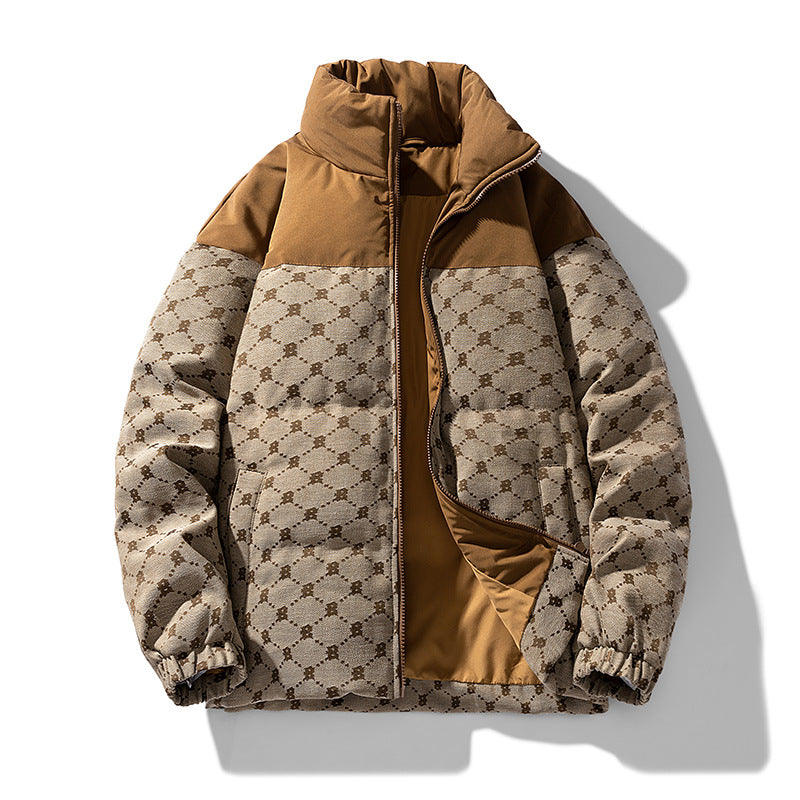 Herren Steppjacke mit Allover-Muster und hohem Kragen Echo Archiv