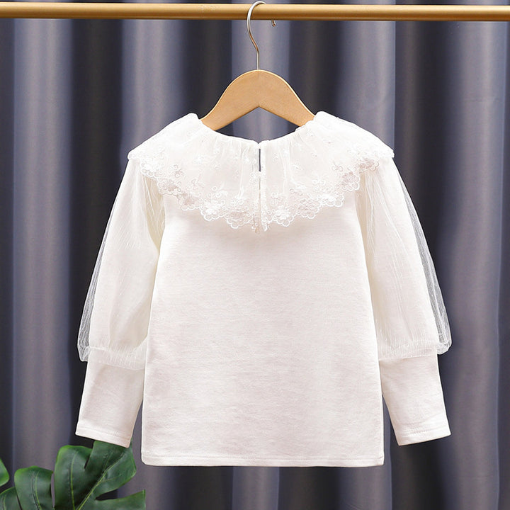 Mädchen Bluse mit voluminösem Tüllkragen Echo Archiv