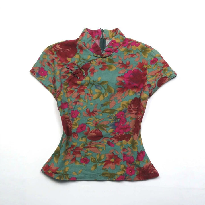 Damen Blumiges Oberteil mit Stehkragen Echo Archiv