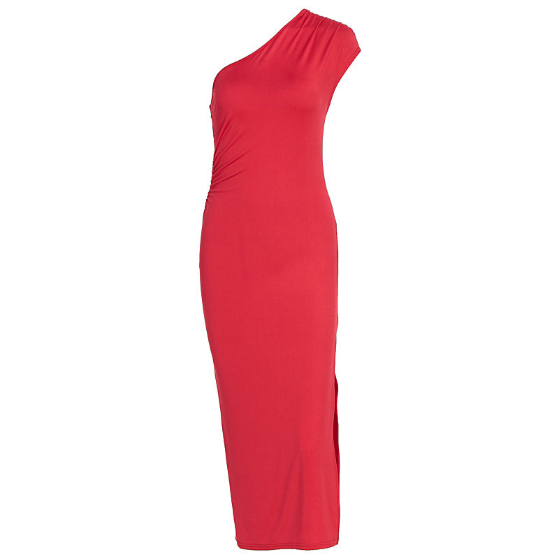 Damen Elegantes ärmelloses Wickelkleid mit asymmetrischem Schnitt Echo Archiv