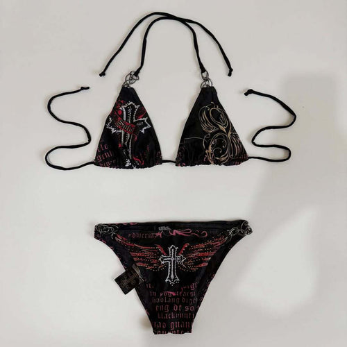 Damen Bikini-Set mit einzigartigem Druck und schimmernden Applikationen Echo Archiv