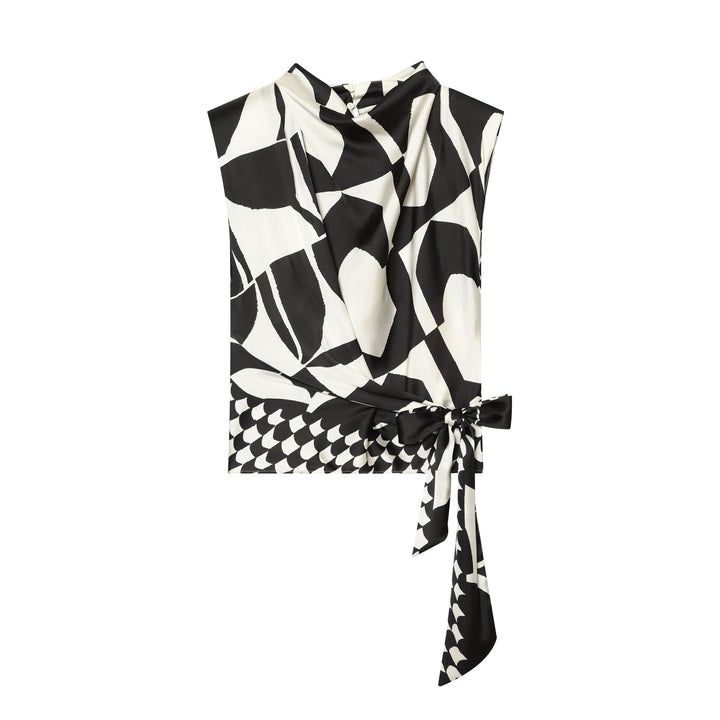 Damen Weite Palazzohose mit grafischem Allover‑Print und hoher Bundpassform Echo Archiv