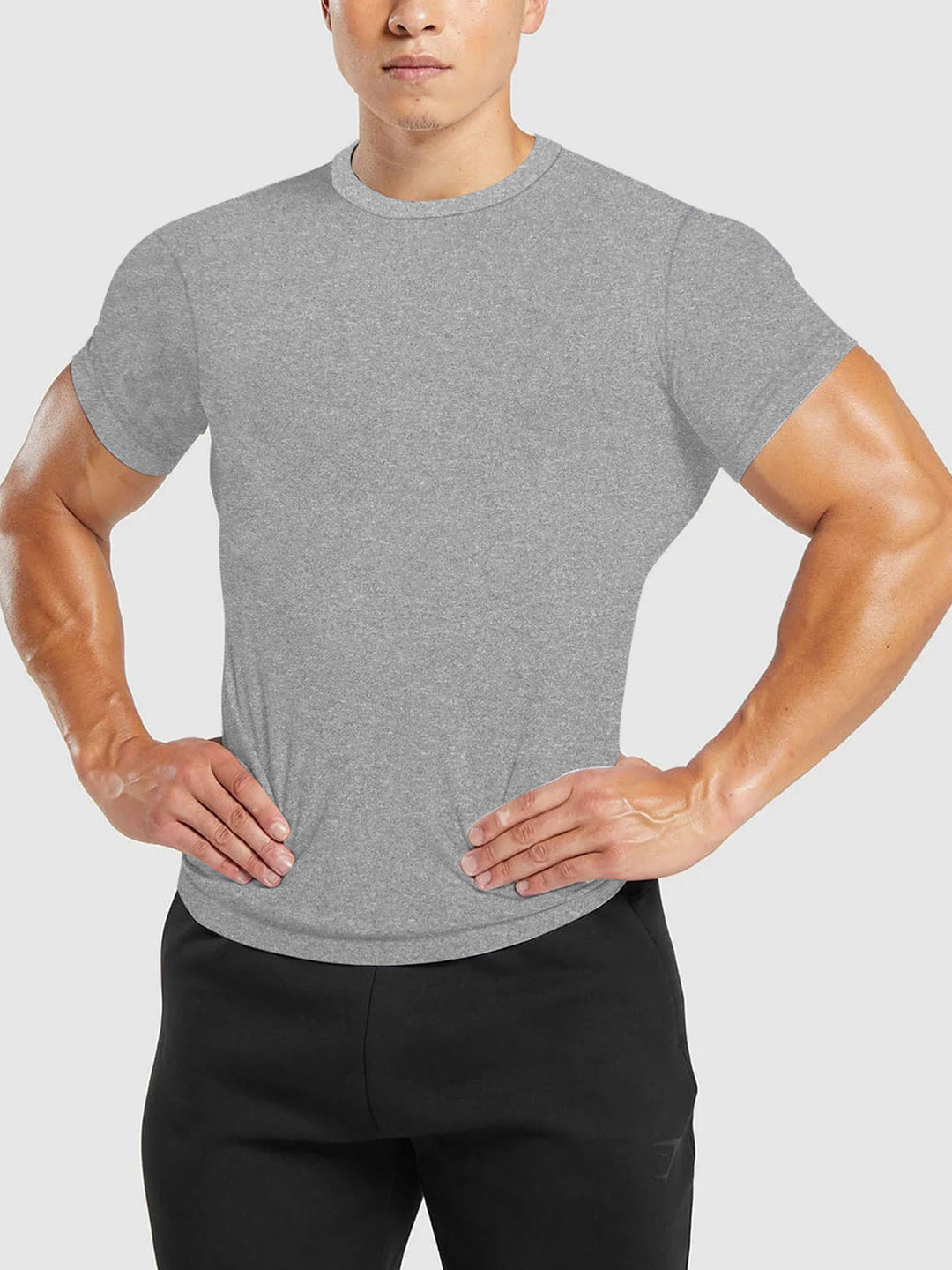 Herren nan tailliertes Rundhals-Leistungsshirt mit elastischem Seitenkeil und flachen Nähten Echo Archiv