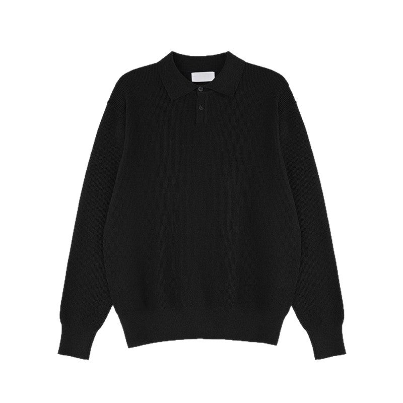 Herren Eleganter Langarm-Polo-Pullover mit Rippstruktur Echo Archiv