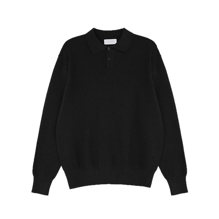 Herren Eleganter Langarm-Polo-Pullover mit Rippstruktur Echo Archiv