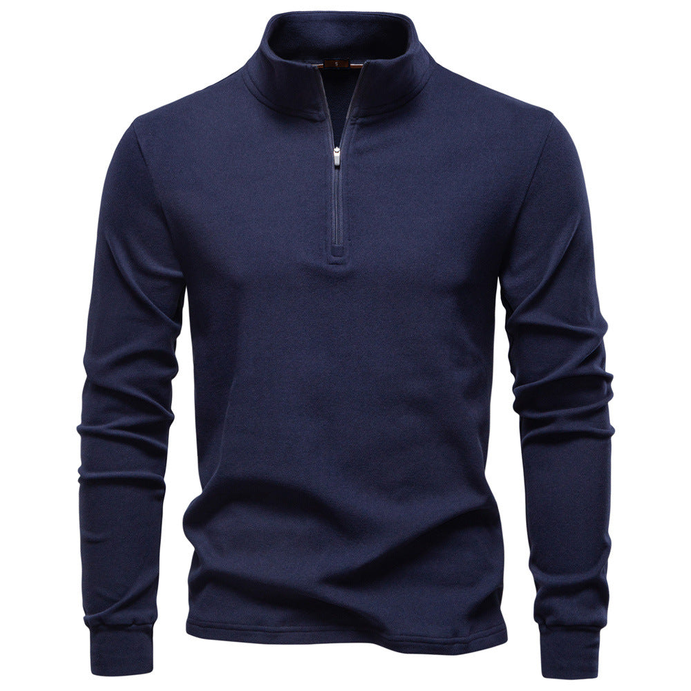 Herren funktionaler Sweatshirt mit hohem Kragen und kurzem Reißverschluss Echoarchiv