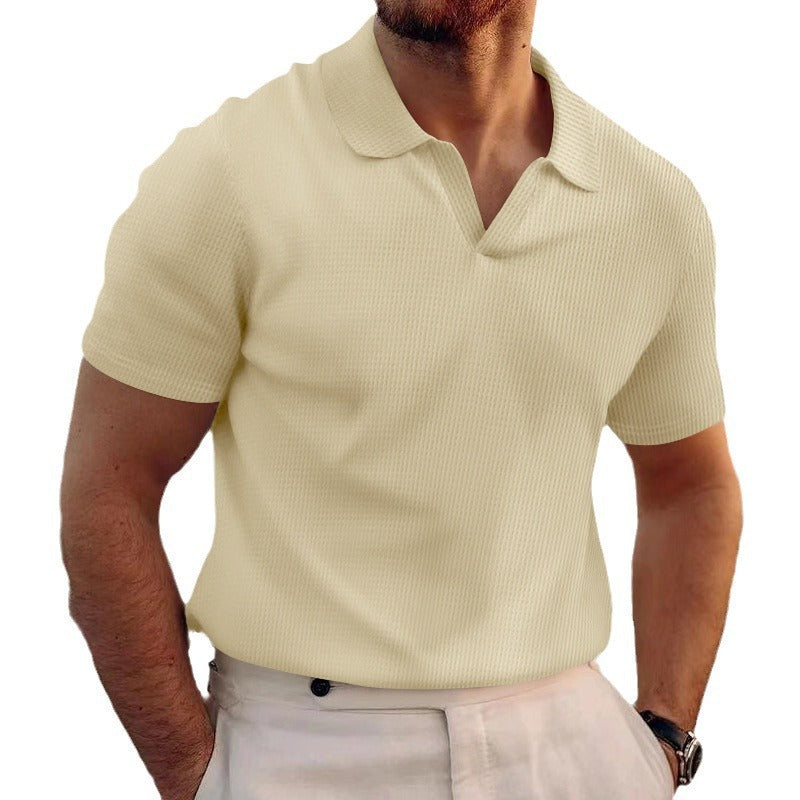 Herren kurzärmliges Poloshirt mit strukturiertem Material und modernem Kragen Echoarchiv