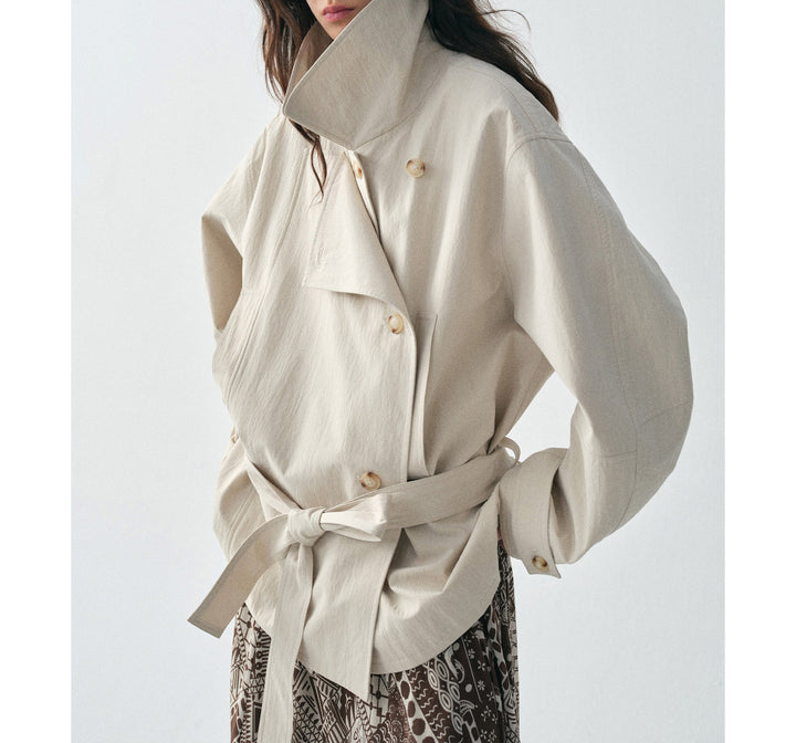 Damen Modische und lässige Jacke mit hohem Kragen Echoarchiv