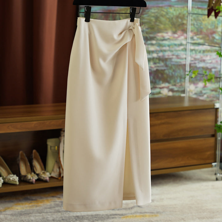 Damen Eleganter Wickelrock mit Taillenbindung Echoarchiv