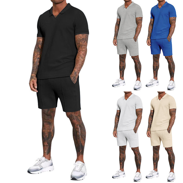Herren Sportliches Polohemd mit strukturierter Textur Echoarchiv