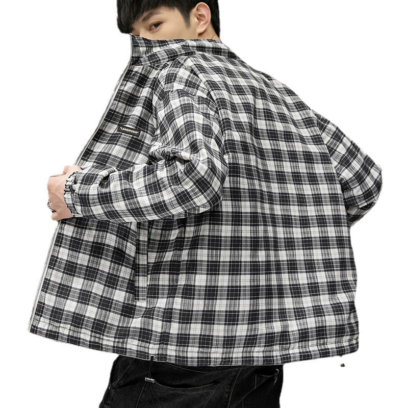 Herren Funktionsjacke mit atmungsaktiven Eigenschaften und stylischem Karomuster Echoarchiv