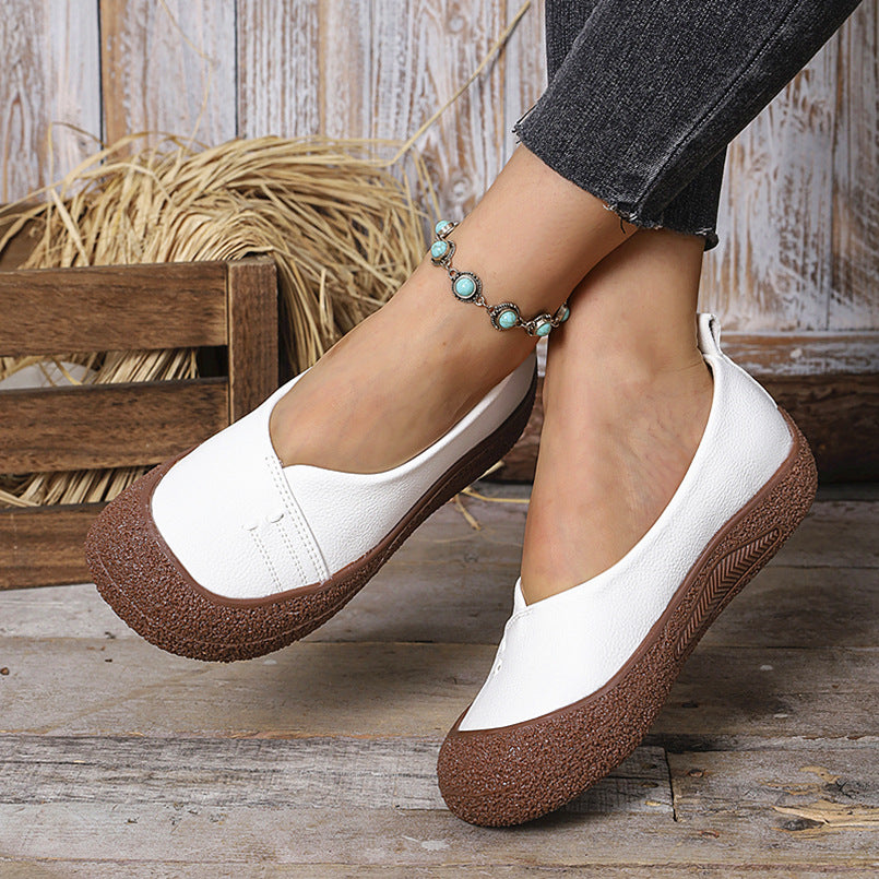 Damen nan komfortable Slip-On Plateau-Ballerina mit strukturierter Gummilaufsohle und weichem PU-Obermaterial Echo Archiv