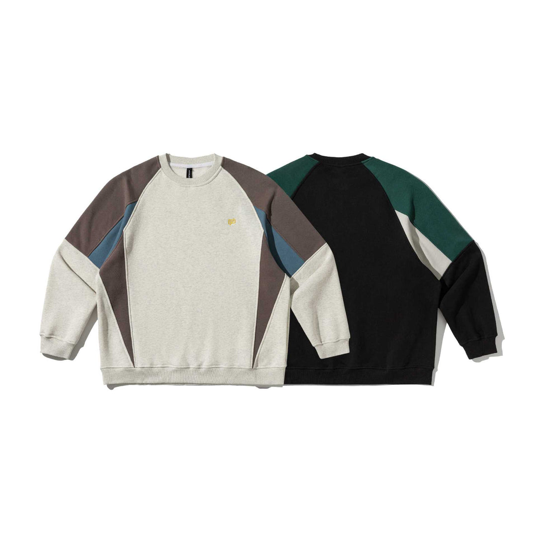 Unisex Colorblock-Sweatshirt mit Raglanärmeln und strukturierter Ziernaht Echoarchiv