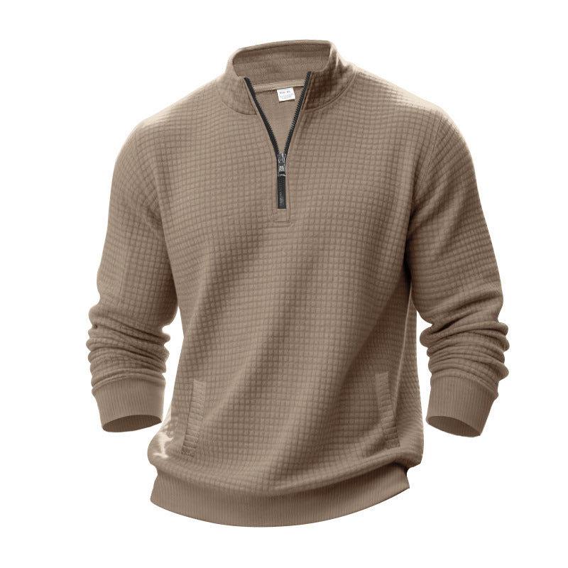 Herren sportlicher Pullover mit halbem Reißverschluss und praktischem Taschendesign Echoarchiv