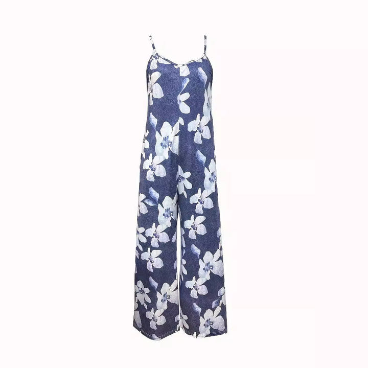 Damen Luftiger Sommeroverall mit breiten Beinen und praktischen Taschen Echoarchiv