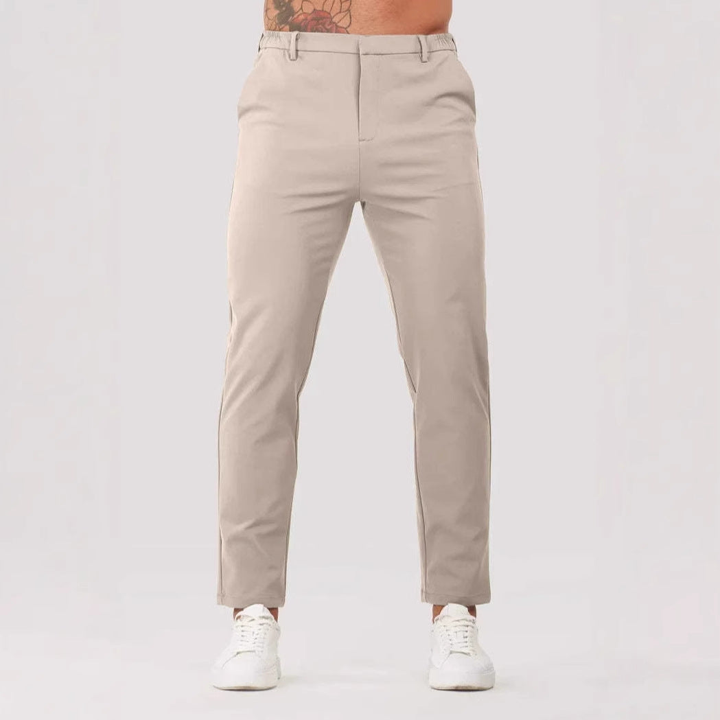 Herren Slim Fit Chinohose mit elastischem Bund und seitlichen Taschen Echoarchiv