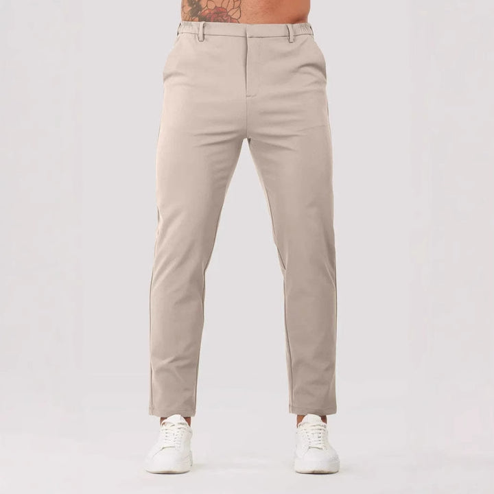 Herren Slim Fit Chinohose mit elastischem Bund und seitlichen Taschen Echoarchiv