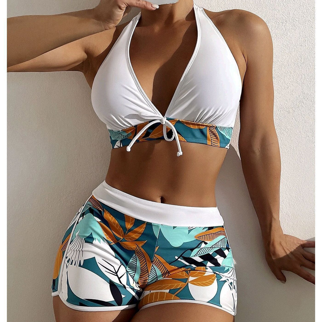 Damen Bikini-Set mit sportlichem High-Waist-Schnitt und verspieltem Blumenmuster Echo Archiv
