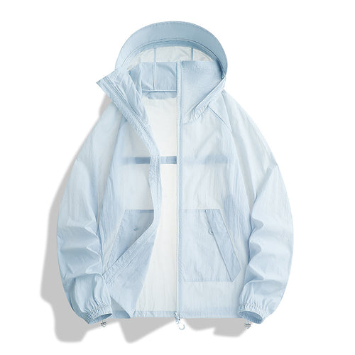 Herren Leichte Wind- und Wasserabweisende Kapuzen‑Übergangsjacke mit Netzfutter & Tunnelzug Echoarchiv