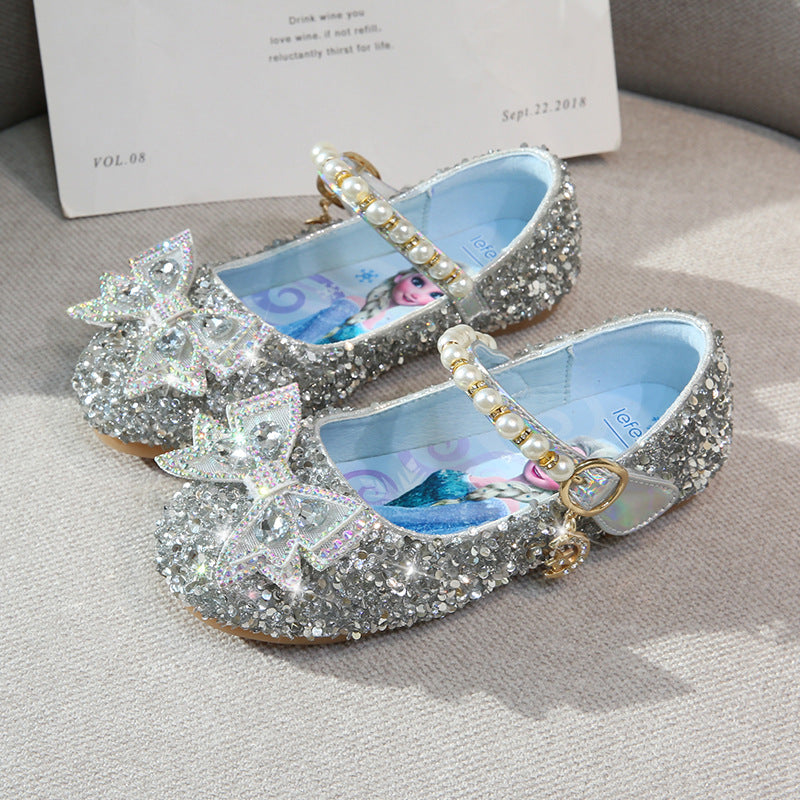Mädchen Glitzernde Ballerinas mit Perlenakzent Echo Archiv